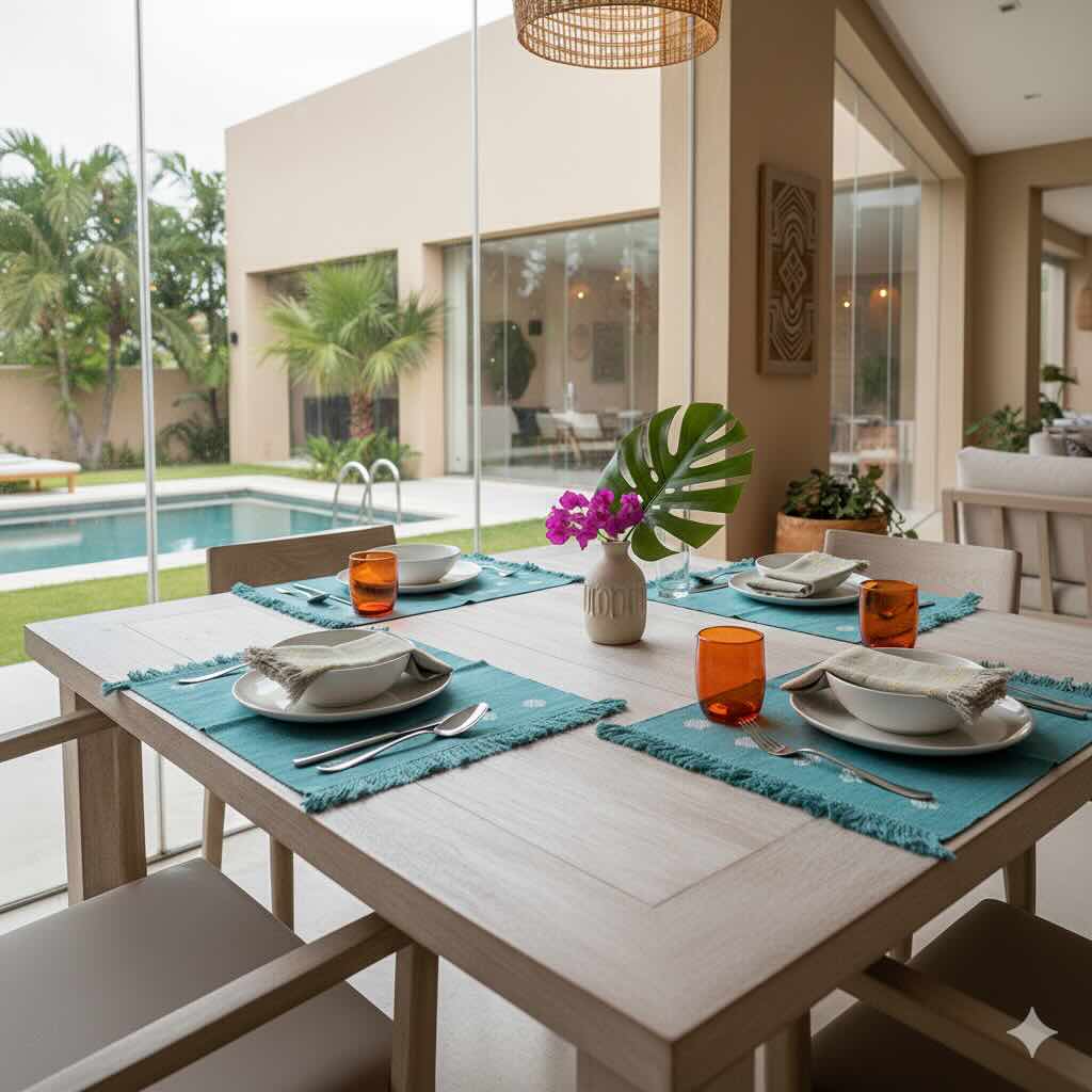 Jarra de Vidrio Soplado y Set de 4 Vasos