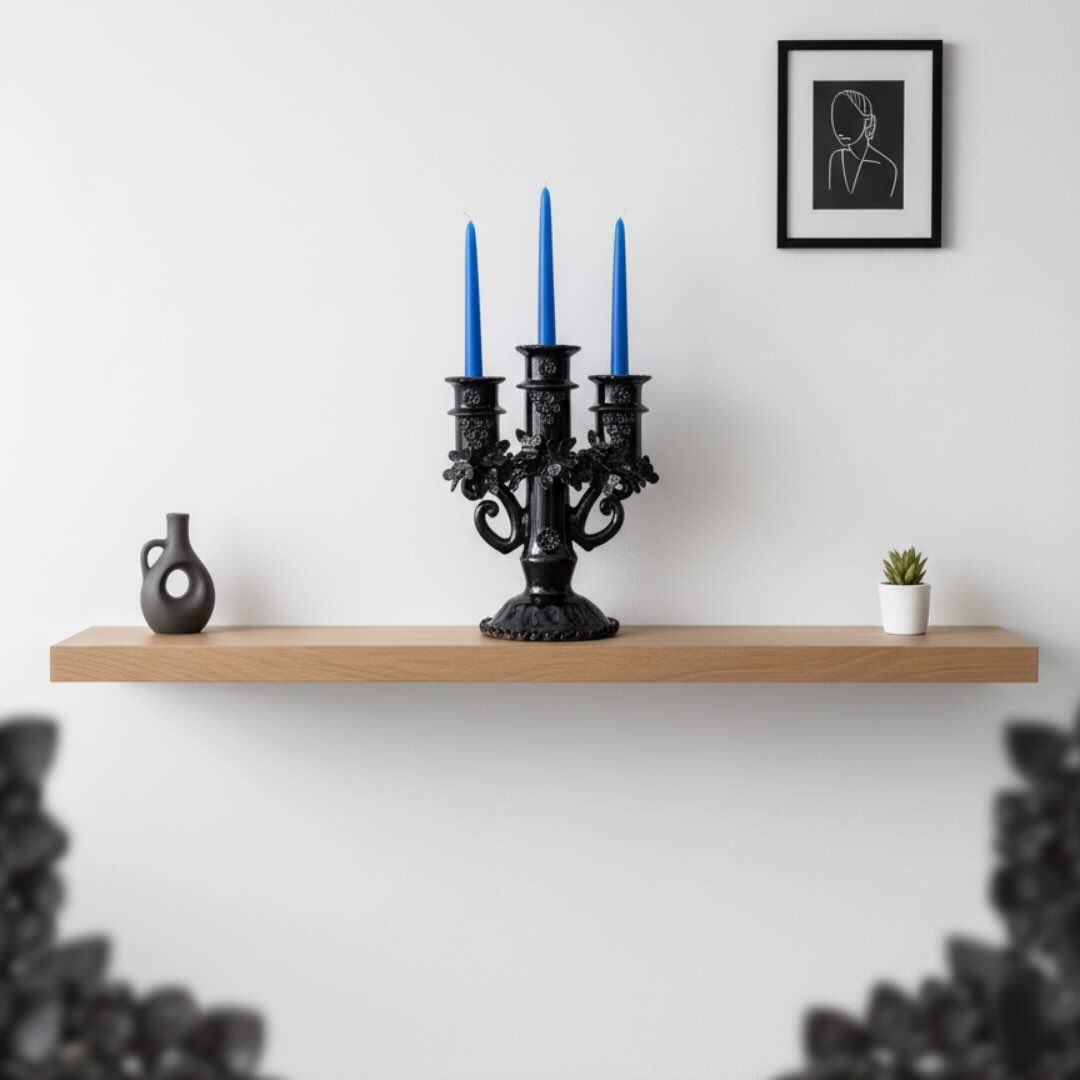 Candelabro 3 Velas Barro Vidriado