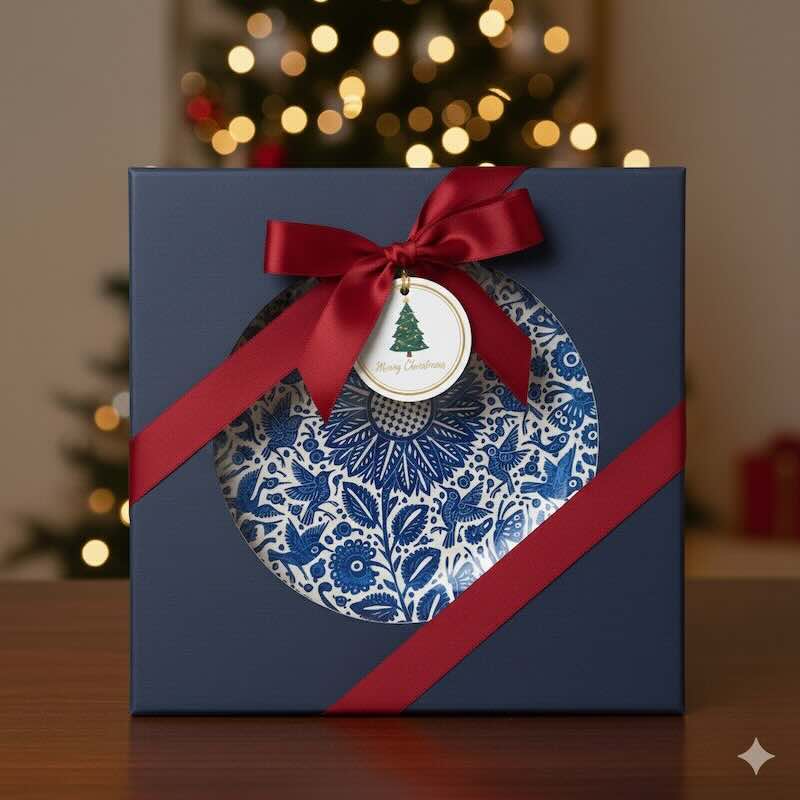 Platón de Olinalá con Empaque Navideño