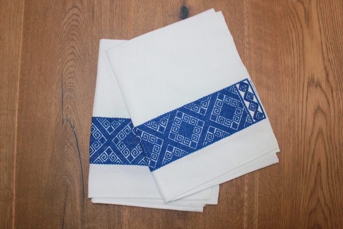 Hand-embroidered  in Blue Placemats