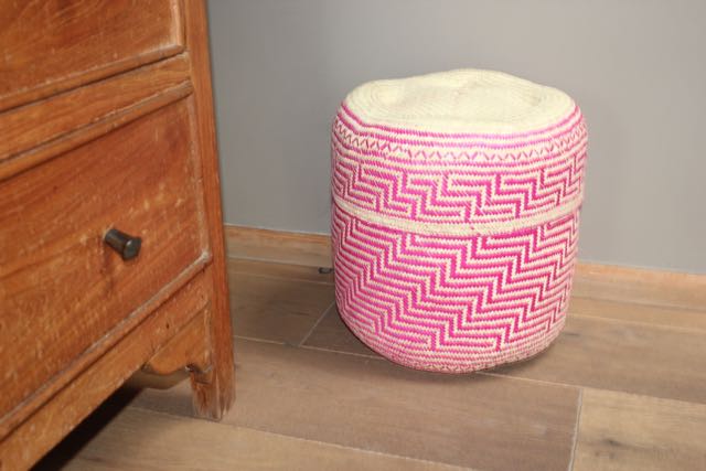 Hand-woven Oaxacan Hot Pink Basket
