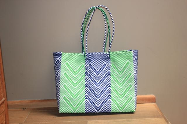 Green & Blue Hand-woven Tote