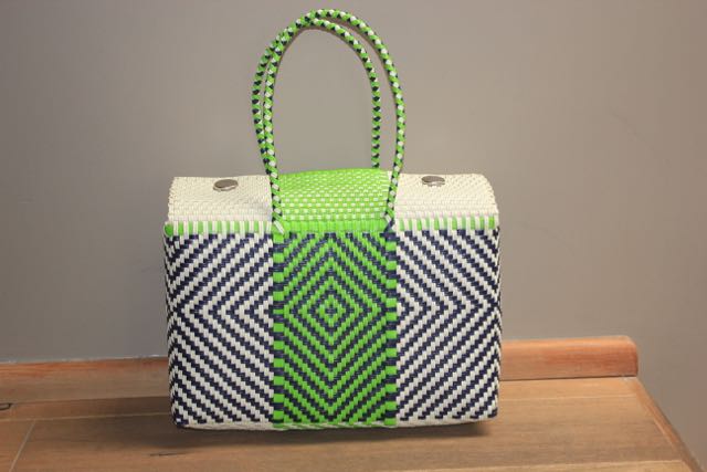 Green and Blue Hand-woven Purse