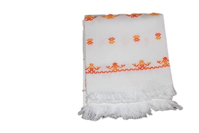 Orange Embroidered Hand-towel