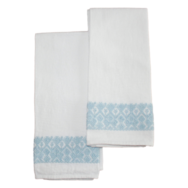 Blue Embroidered Hand-towel (Set of 2)