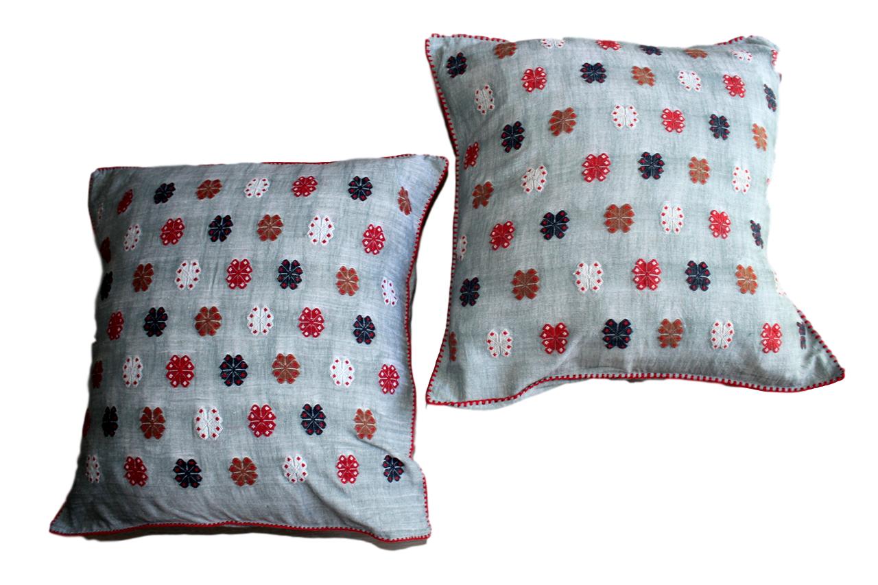 Gray Hand-woven Pillow Covers – A Pair