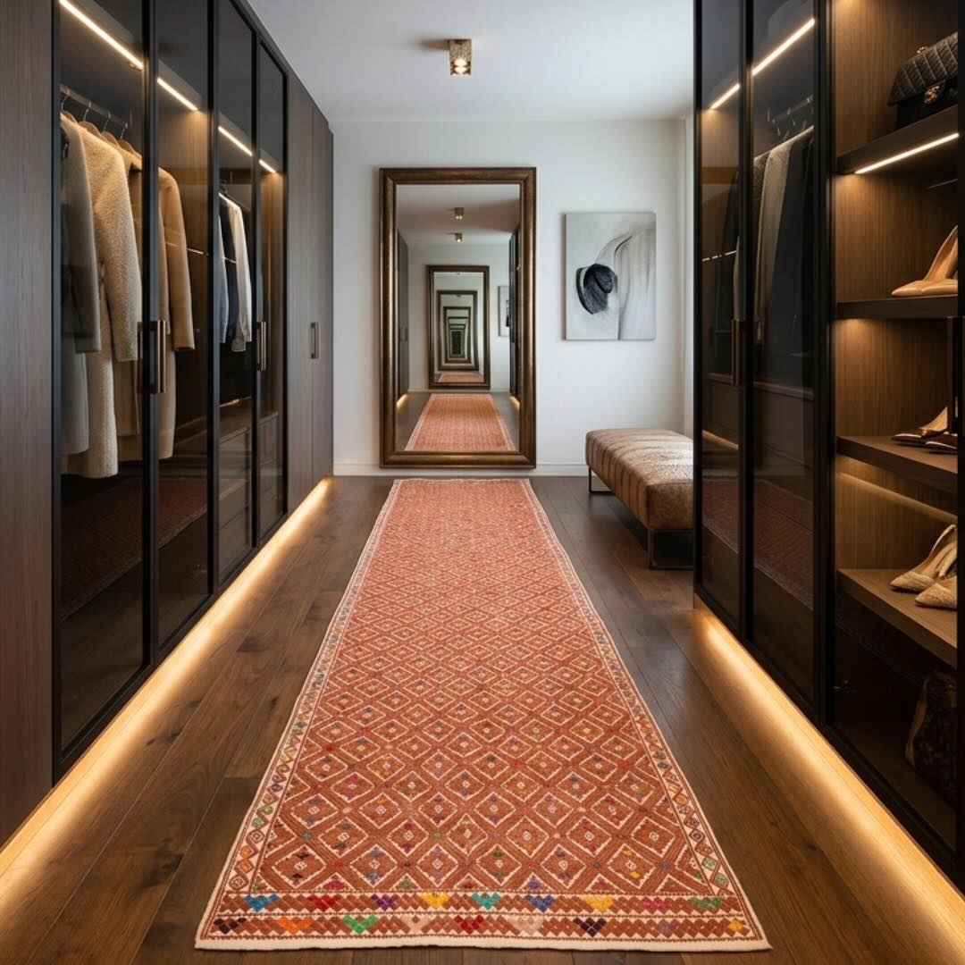 Handwoven Mexican Textile Table Runner or Hallway Rug