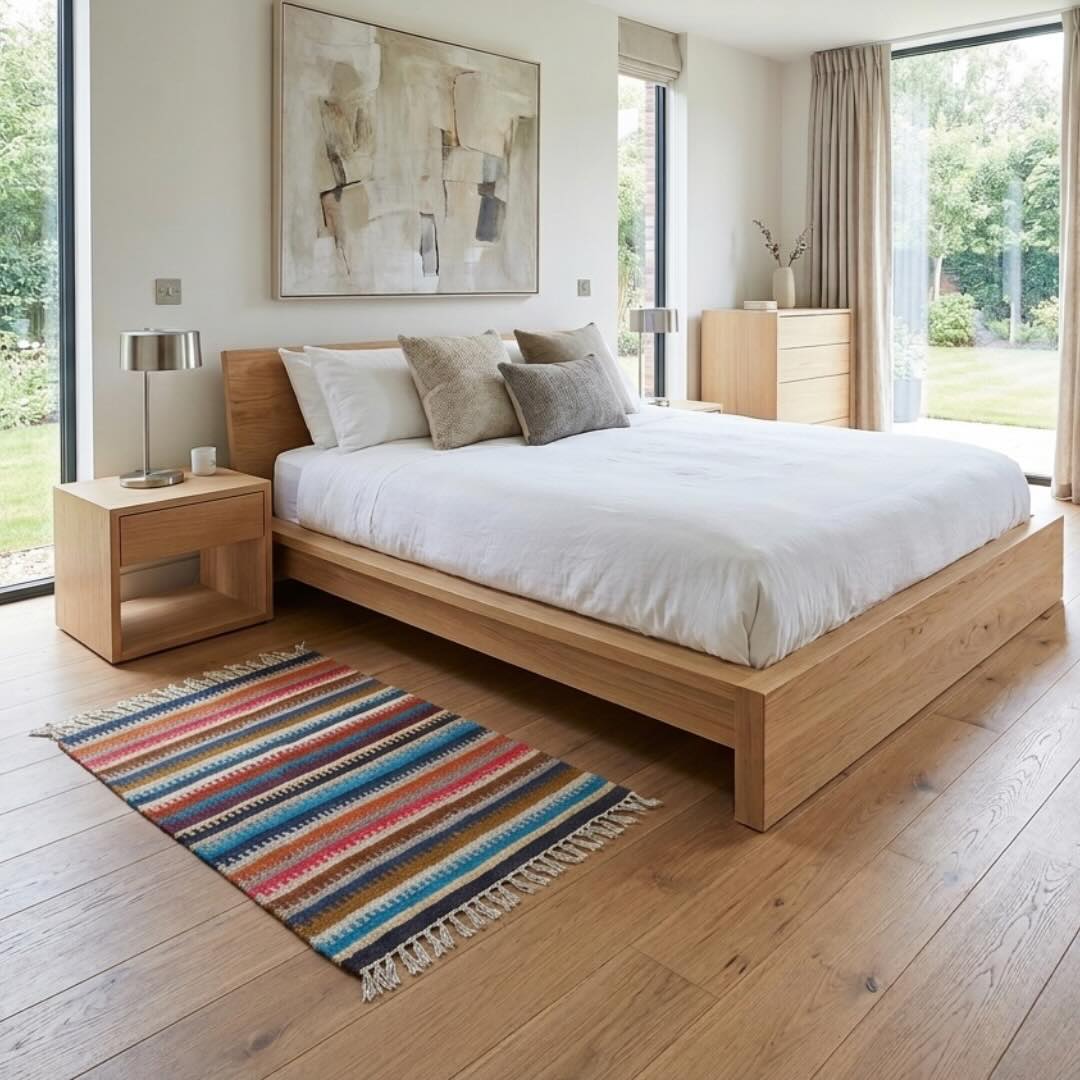 Mexican Pedal-Loom Striped Wool Rugs – A Pair